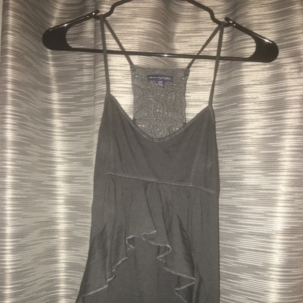 American eagle grey ruffle tank